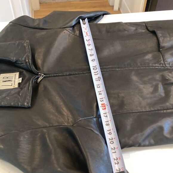 LNR Black Leather Zip Up Thermal Jacket Large - Picture 7 of 12